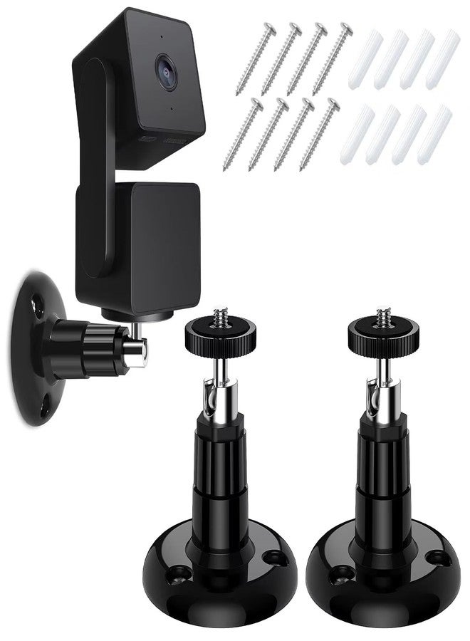 FastSnail Wall Mount Compatible with Wyze Cam Pan & Wyze Cam V3/Ring Camera, Adjustable Indoor Outdoor Mount for Wyze Cam Pan, Wyze Cam Outdoor, Wyze Cam V3/ArloPro/2/3/4/5//Ultra/Ultra 2 Pack Black - Image 1